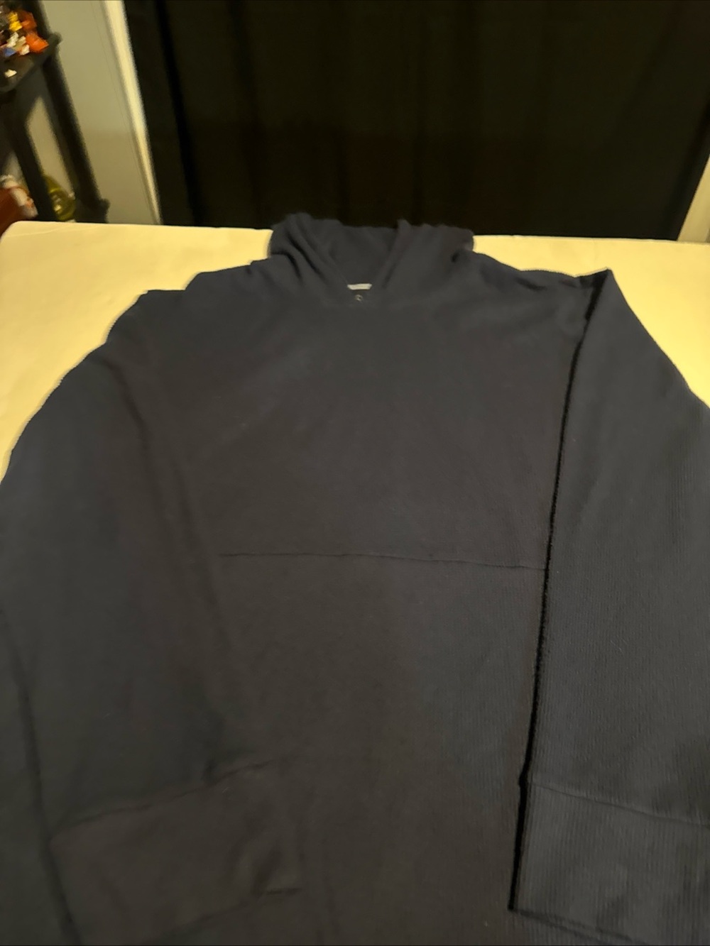 Xl Blue Cuddl Duds Waffle Thermo Hoodie Midweight